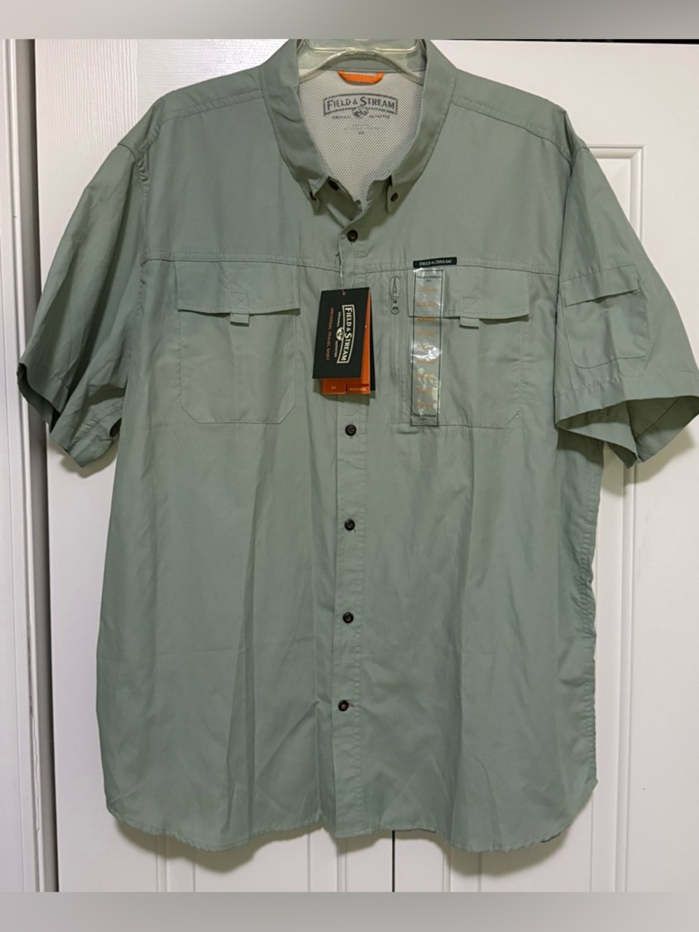 Field & Stream $60 NWT XXL Mens Mineral Green Fishing Button Up Shirt